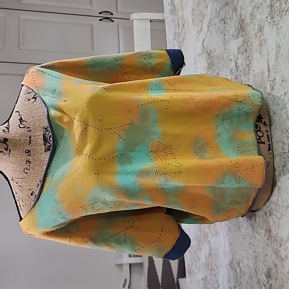 Ee:some tie dye cropped poke hole sweatshirt top‎ size medium